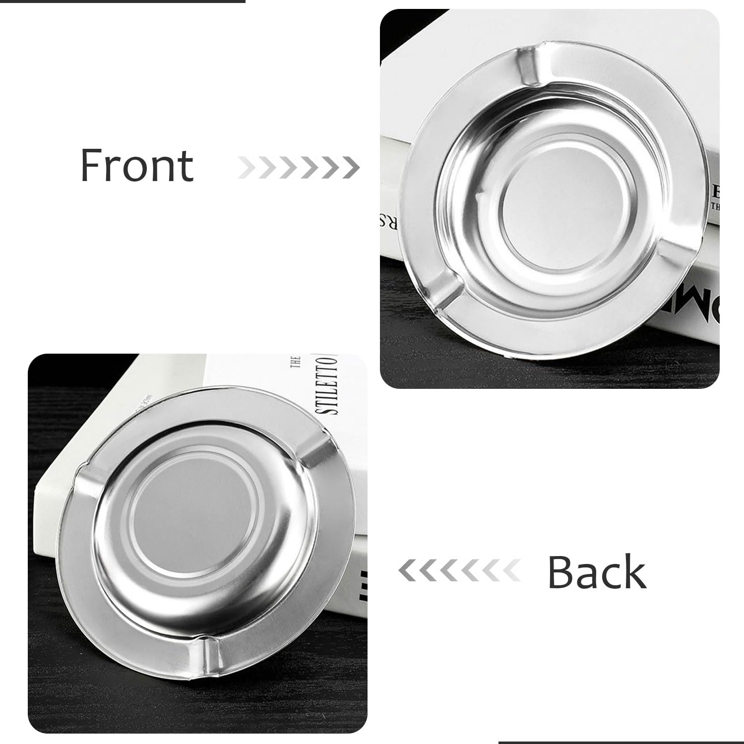 Ash Tray For Cigarettes & Cigar, Joyfulmap 10-Pack Stainless Ash Tray, Disposable AshTray, Portative Ash holder for Indoor/Outdoor, Home, Office, Patio, Restaurant Style,Round