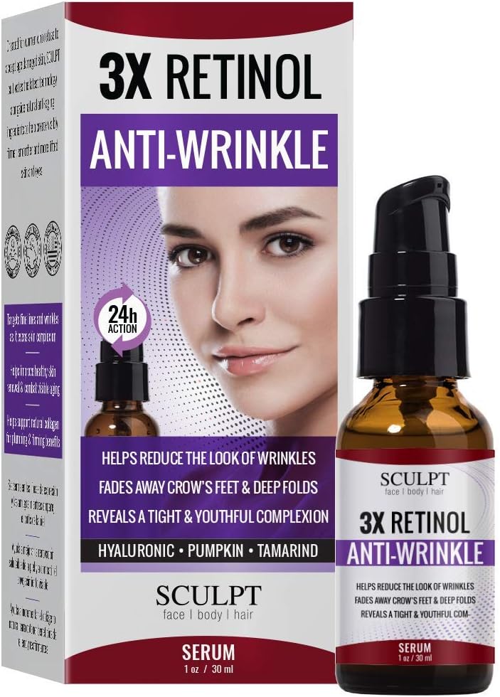 Retinol Anti-Wrinkle Facial Serum 1oz / 30ml reduce the look of wrinkles and fades away crows feet