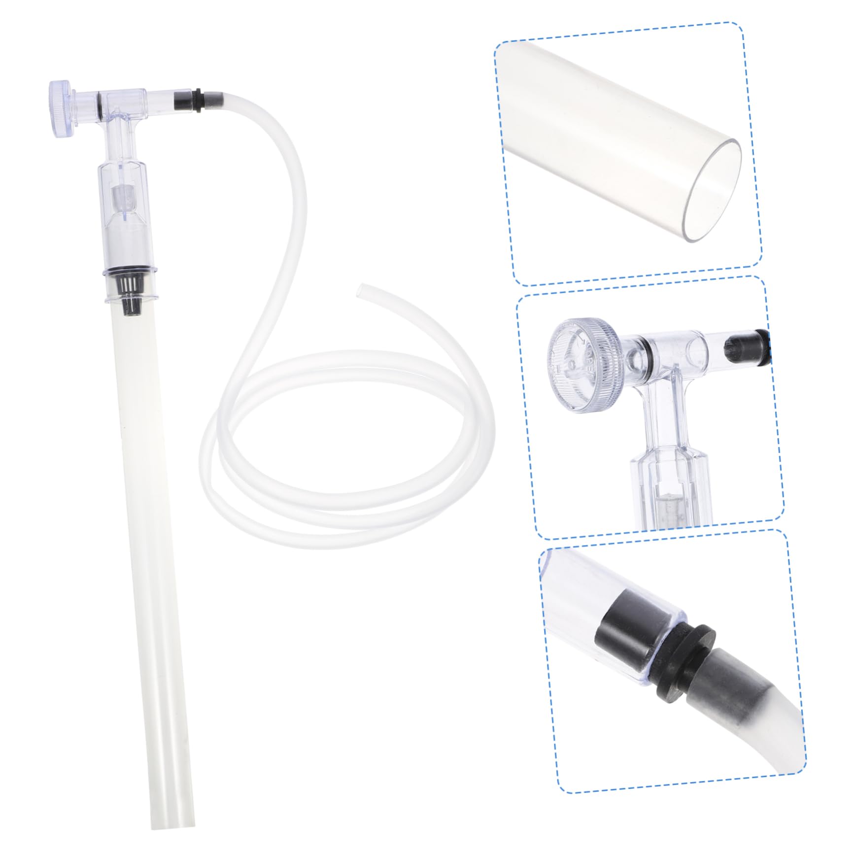 Happyyami 2 Pièces Changement d'eau Aquarium Distributeur Para Pompe Baril Piscine Conditionneur Poisson Étang Tuyau Évacuation Changeur Réservoir Air Filet Changement d'eau D'aquarium
