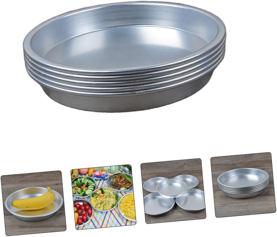 5pcs Aluminium Alloy Dinner Plates Reusable Bbq Tray for Outdoor Parties Camping and Family Gatherings Lightweight Easy to Clean Practical Design