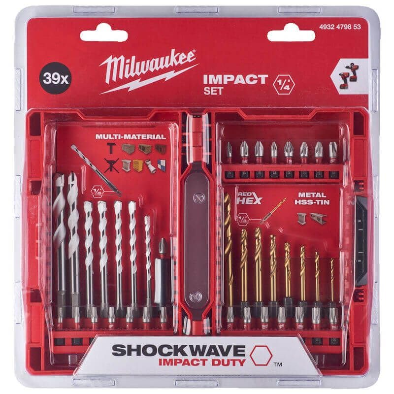 Milwaukee 4932479853 - Juego de 39 destornilladores Shockwave