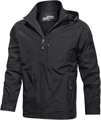 sandbank Mens Lightweight Waterproof Jacket Packable Windbreaker Running Jacket Coat Stand Collar Windbreaker Bomber Jacket
