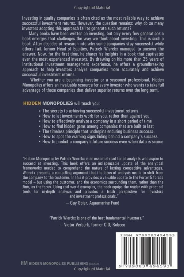 Image of Investing in Hidden Monopolies: Why Customer Loyalty Creates Superior Moats and How You Can Profit