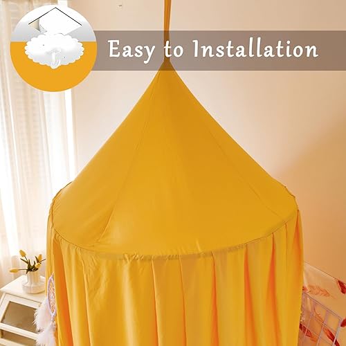 Vista 12 de dix-rainbow Toldo de decoración de princesa para cama de niños, toldo de cama suave y duradero para habitación de niñas, toldo de tienda de campaña