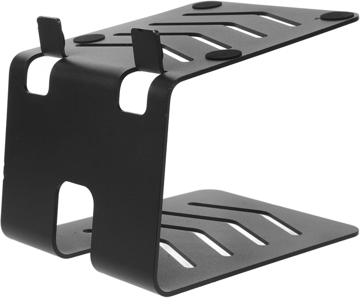 Metal Speaker Stands for Desktop HiFi Audio Cooling and Storage Rack Adjustable Height Riser for Home Office Black 2-Piece Set