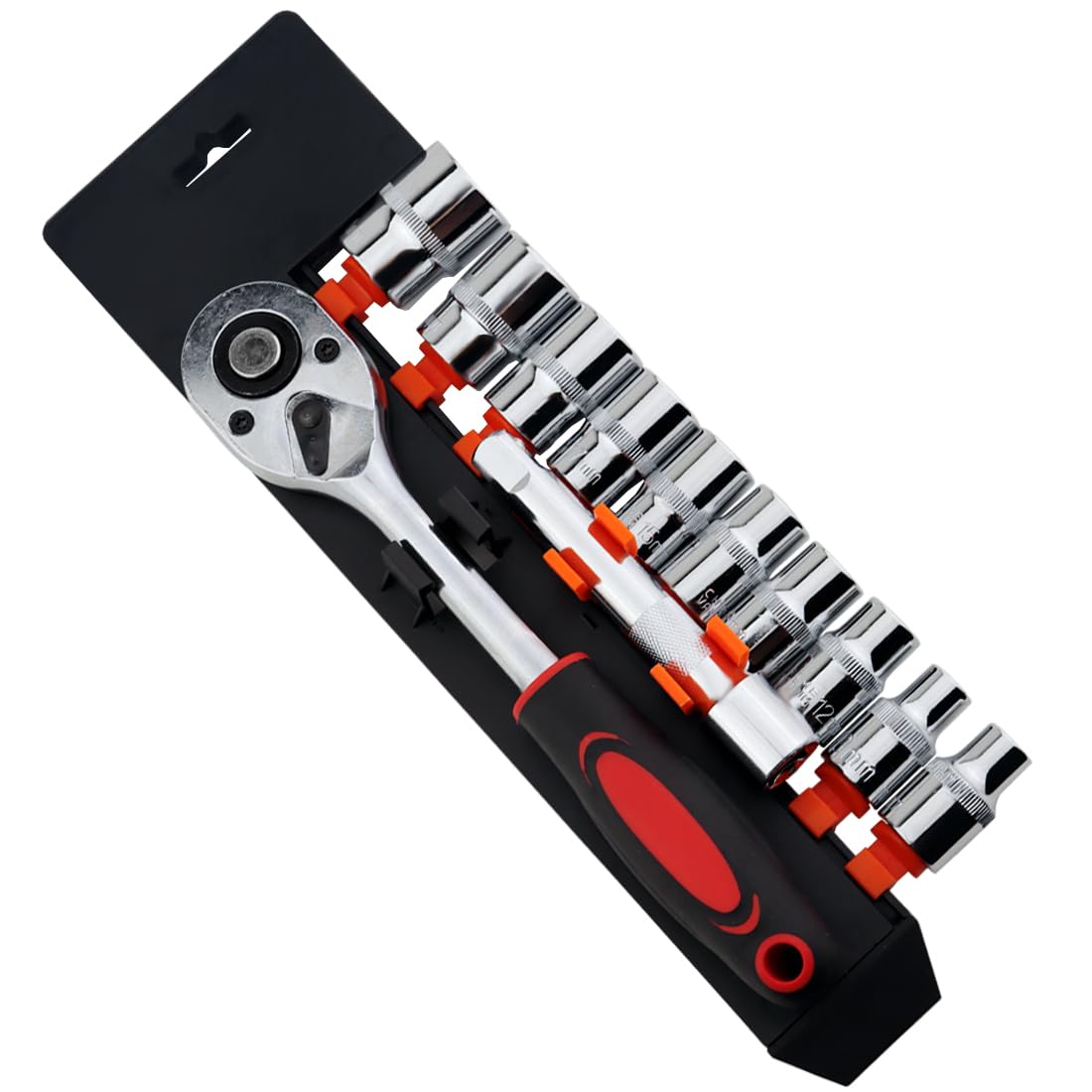 Jeu de douilles à cliquet réversible 1/2 avec embouts hexagonaux CR-V 8 à 24MM