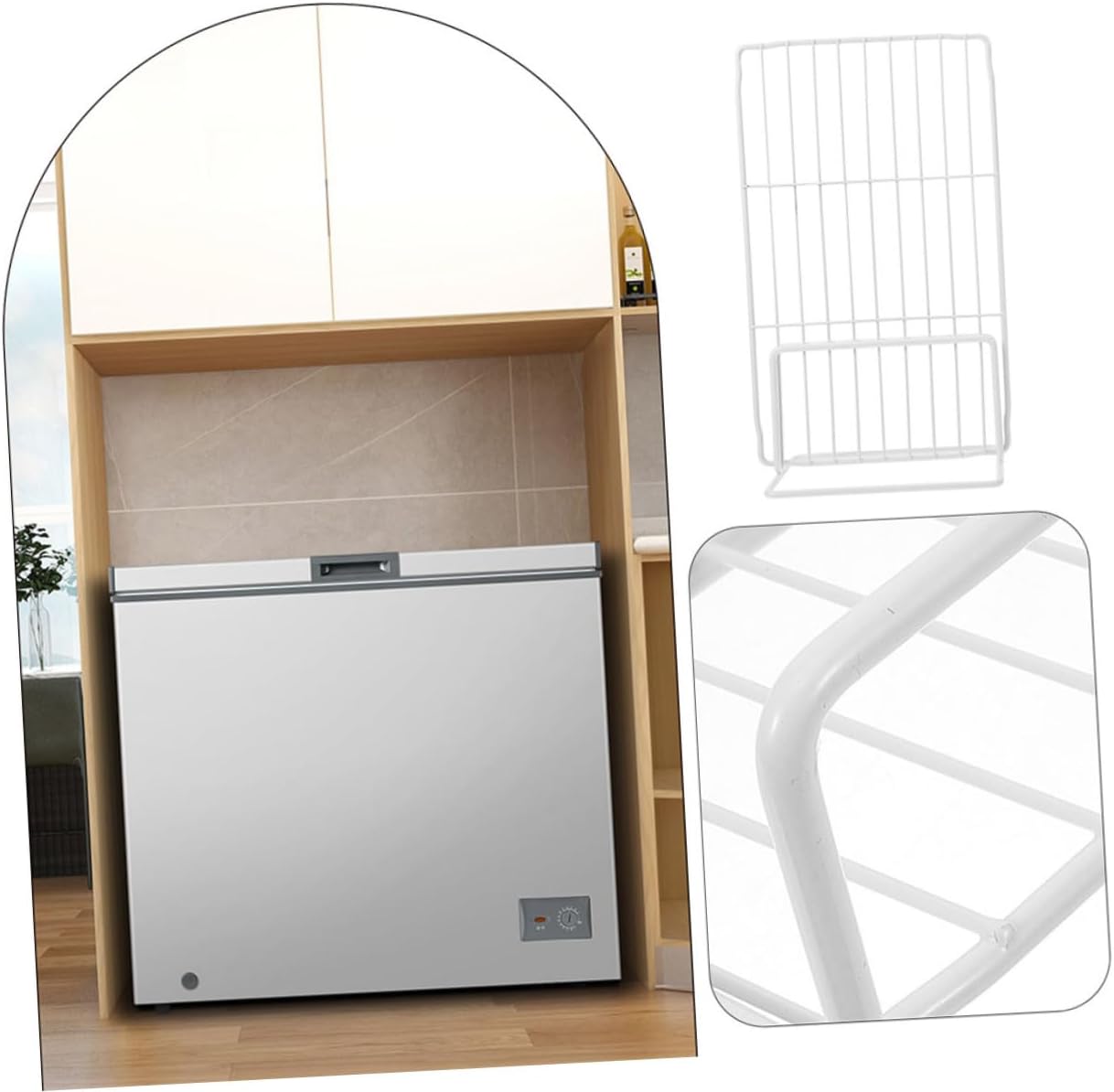 Freezer Wire Divider Set of 2 Adjustable Mesh Separator for Refrigerator and Freezer Organization Sturdy Metal Shelf Dividers for Food Storage for Chest