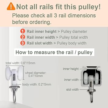 ZSHINE Aluminium Alloy Curtain Rail Pulleys Runners Small Size for Curtain Pelmet Valance (20PCS)