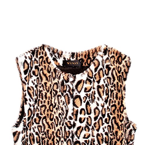 Jj Store Womens Faux Fur Vest Coat Sleeveless Waistcoat Leopard Print Outwear #TOP7