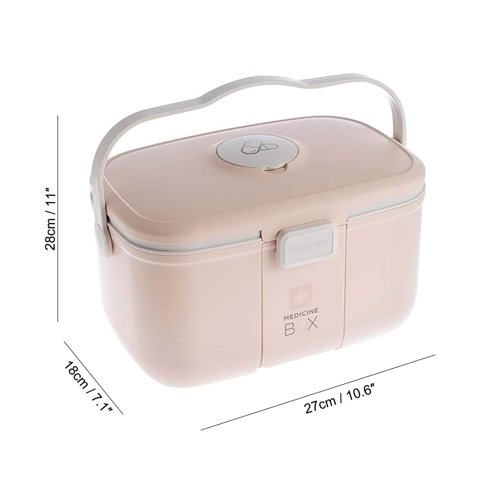 WML Caja Médica De Plástico Portátil, Caja De Medicinas para El Hogar, Equipo De Rescate De Viaje, Botiquín De Primeros Auxilios (Color : Pink)