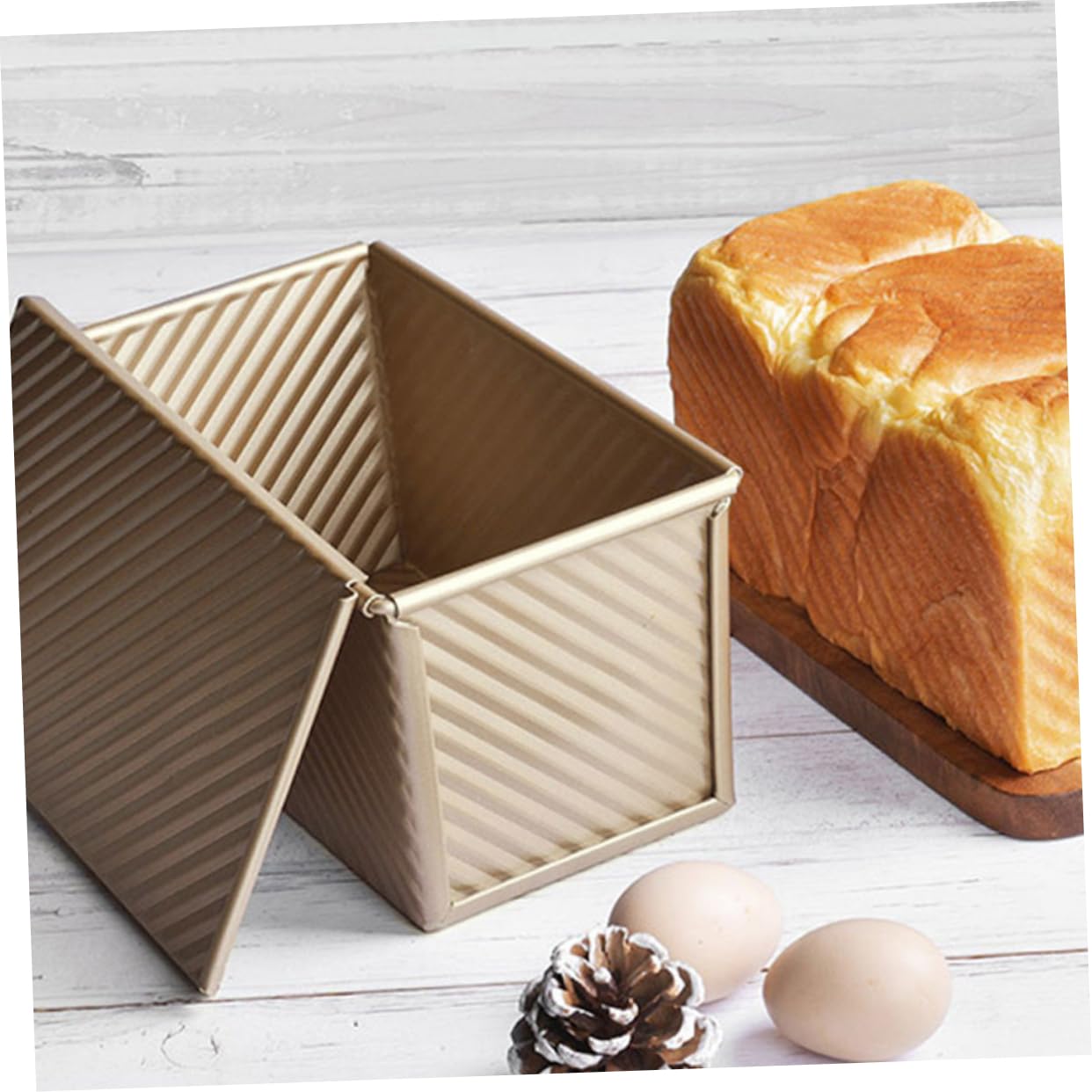 Alipis 2piezas Molde Antiadherente Para Pan Con Tapa Fácil De Limpiar Resistente Reutilizable