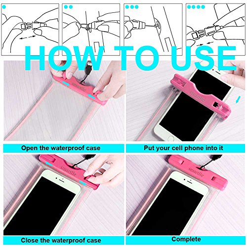 Smartlle Waterproof Phone Pouch Case, 2-Pack Universal Waterproof Cell Phone Bag/Holder For Iphone 13 12 11 Pro Max Xs Max, Se Xr X 8 7 6S Plus, Samsung Galaxy, Lg, Ipx8 Dry Bag With Neck Lanyard #TOP7