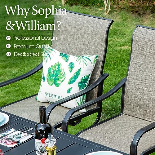 Image of Sophia & William Outdoor Dining Set Patio Dining Set for 4 Round Patio Table and Chairs Set 5 Pieces with Swivel Patio Chairs 42 inch Metal Table for Garden Pool All Weather Brown