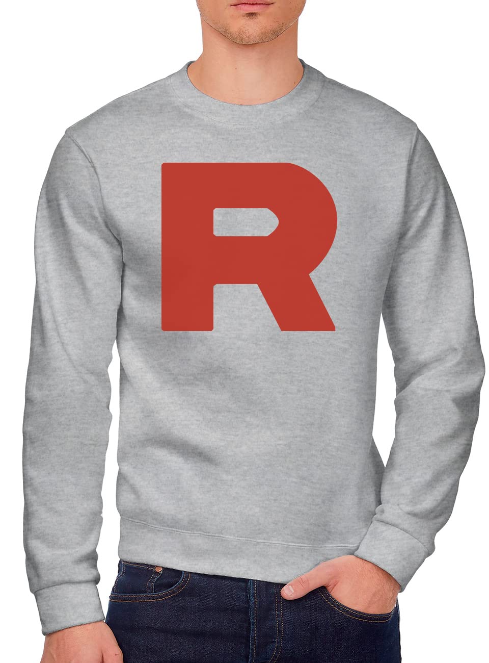 Hotscamp Men's Heather Grey R Team - Youth & Sweatshirt - Blast Off Game Geeky L Grey
