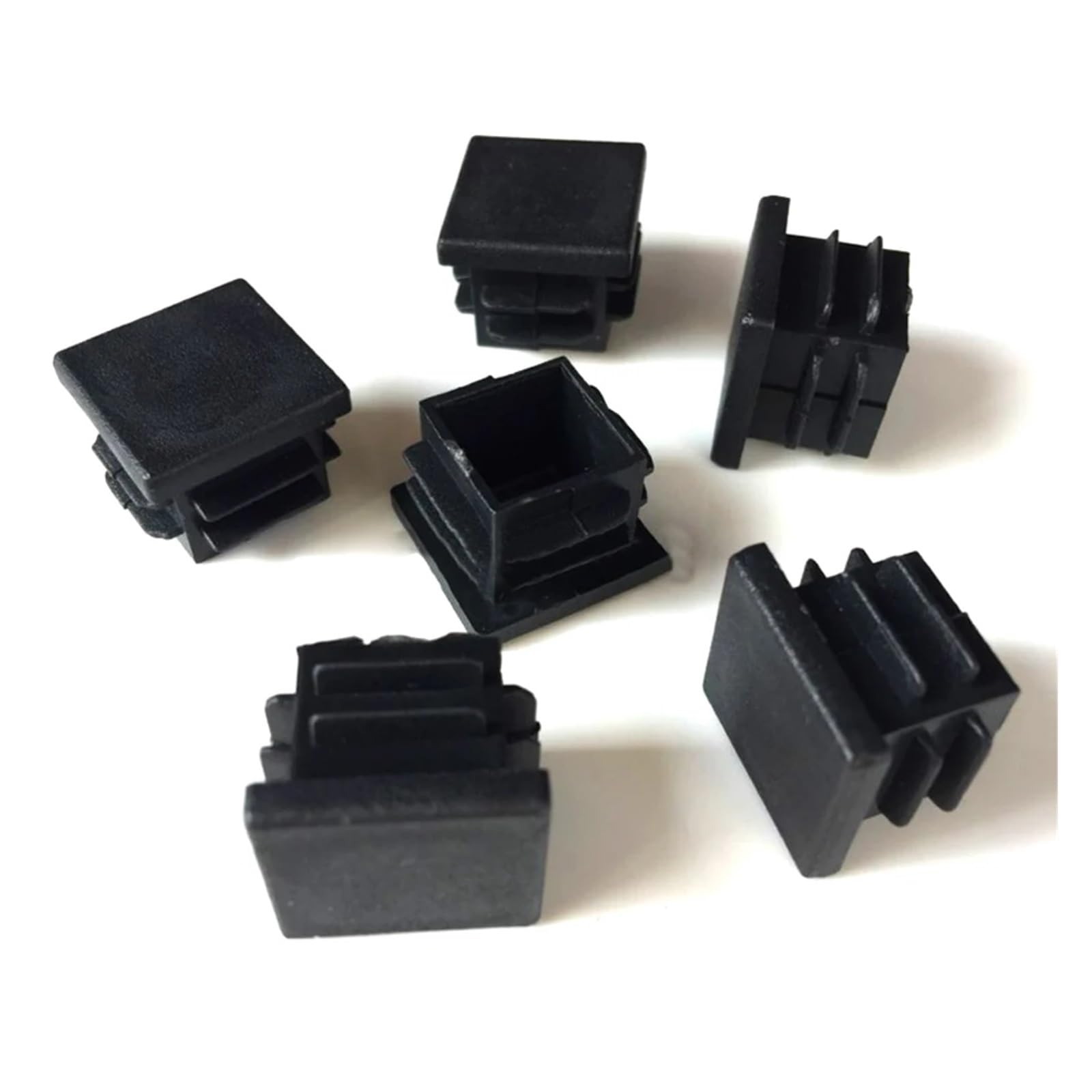 2/4/10 Uds. Tapón de inserción de Tubo de Tapa de Extremo Ciego Negro de plástico Cuadrado 10x10~100x100mm (Color : 10PCS, Tamaño : 100x100mm)