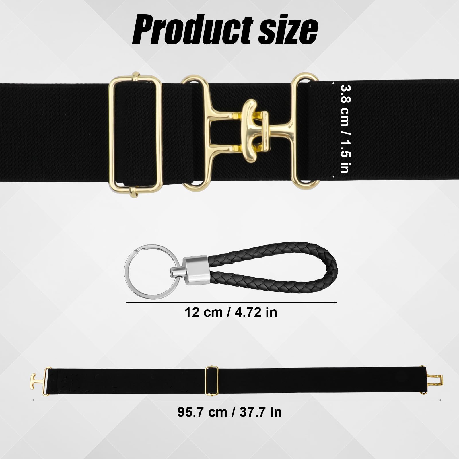 IOSPKKIO® Lot de 2 ceintures fines pour femme, ceinture fine réglab