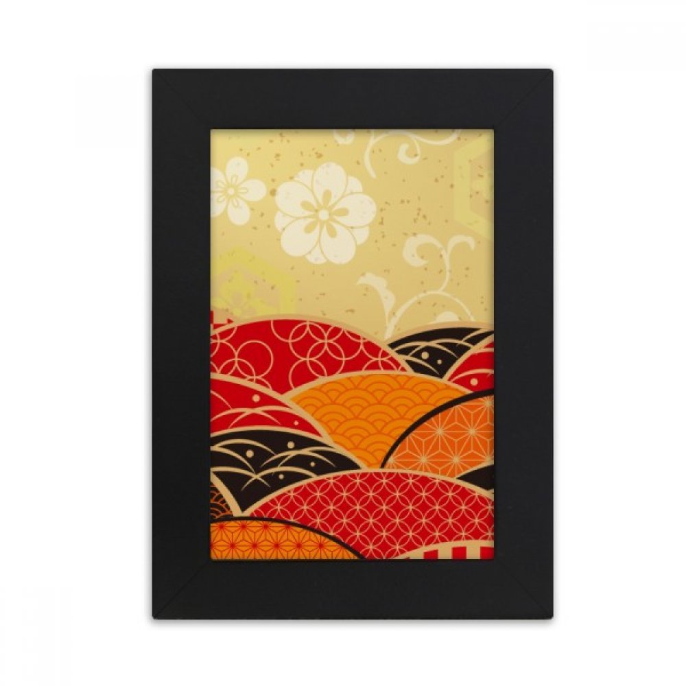 Cadre photo bureau motif géométrie Sakura noir 5x7 pouces DIYthinker
