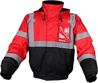 GSS High Visibility Reflective Jackets for Men Women Waterproof Hi Vis Safety Jackets with Pockets