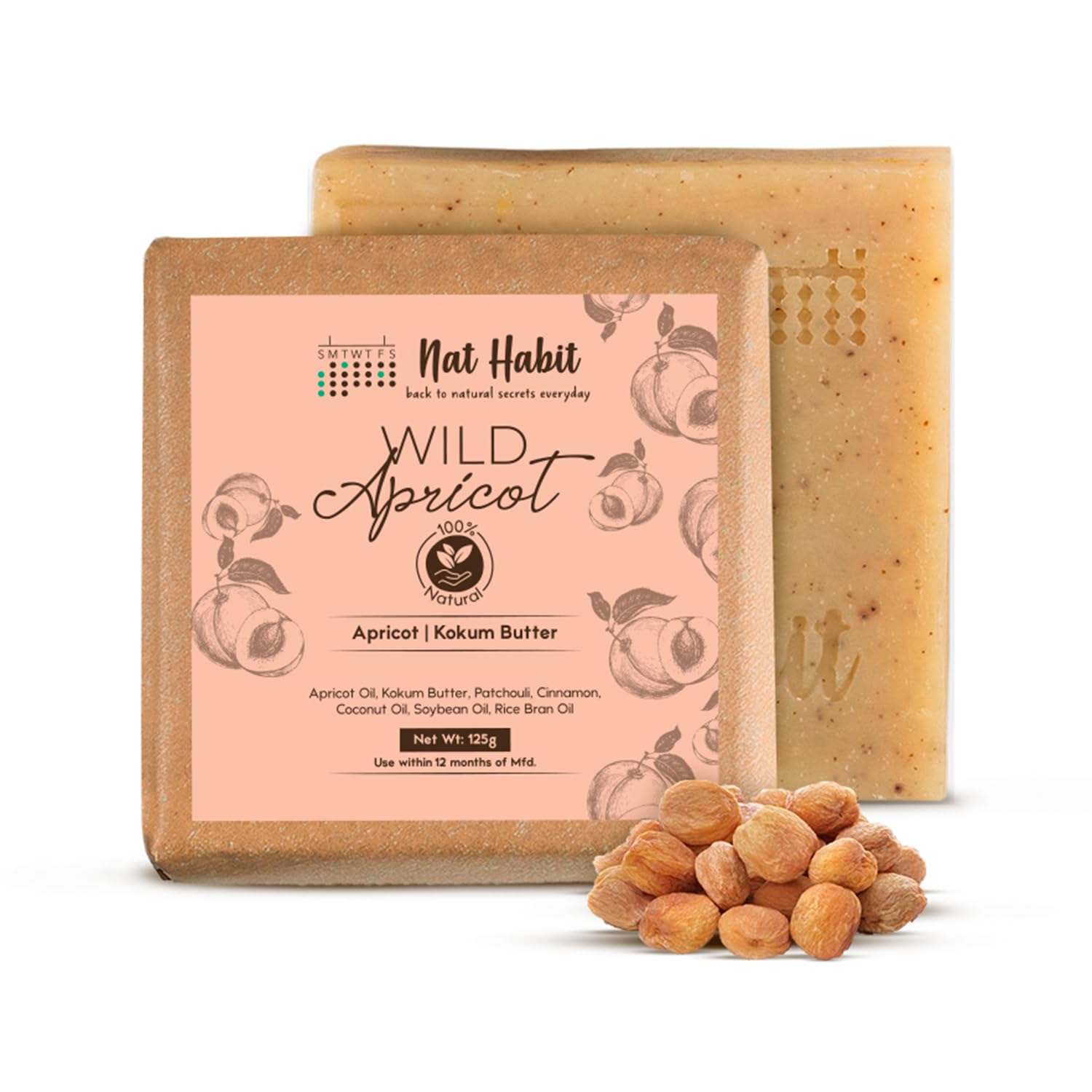 Nat Habit Wild Apricot Bath Soap - Enriched With Vitamins C, Ayurvedic Cold Processed For Exfoliation, Cleansing & Nourishing (125 gm)-picture-21