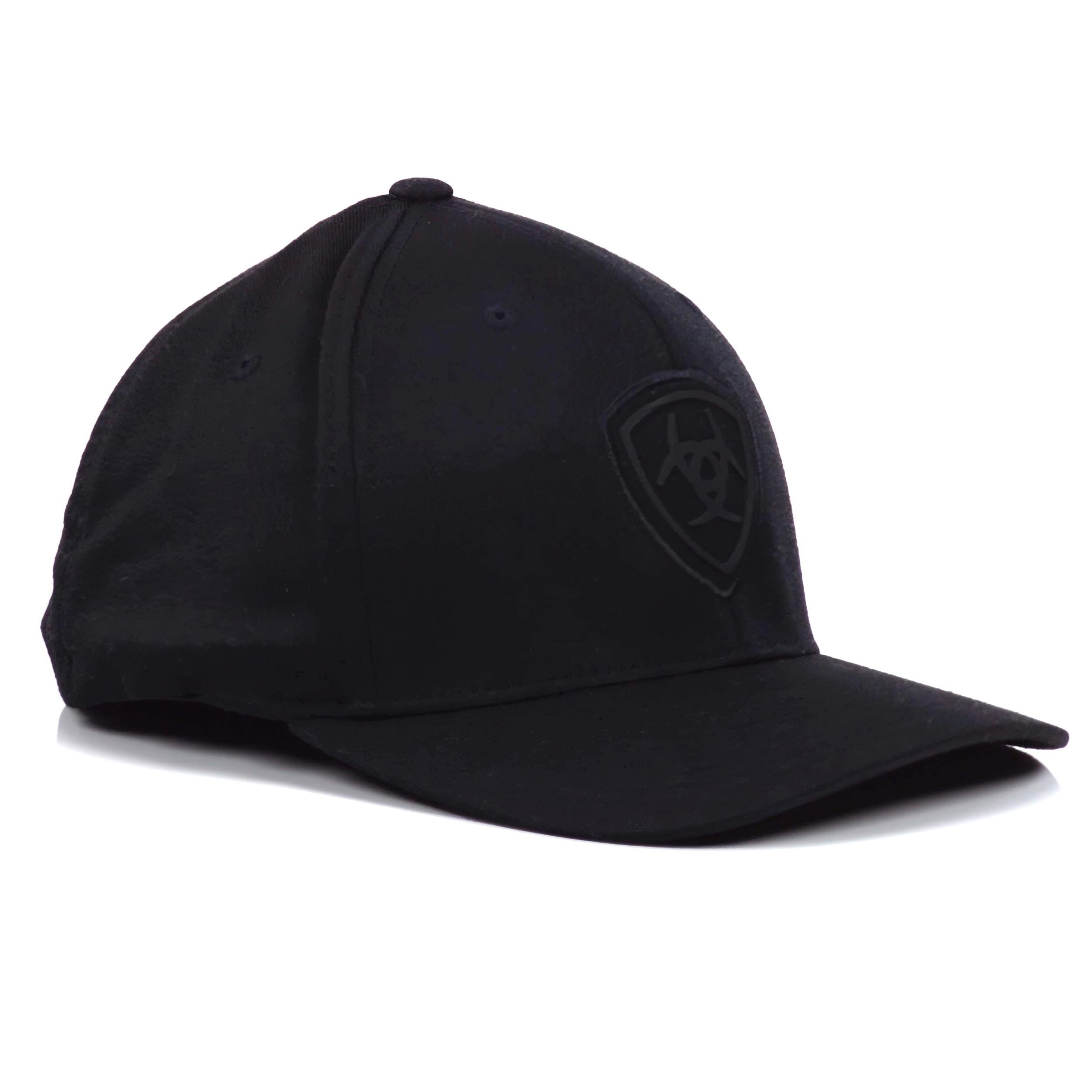 ARIAT Men's Black Flexfit Shield Logo Cap