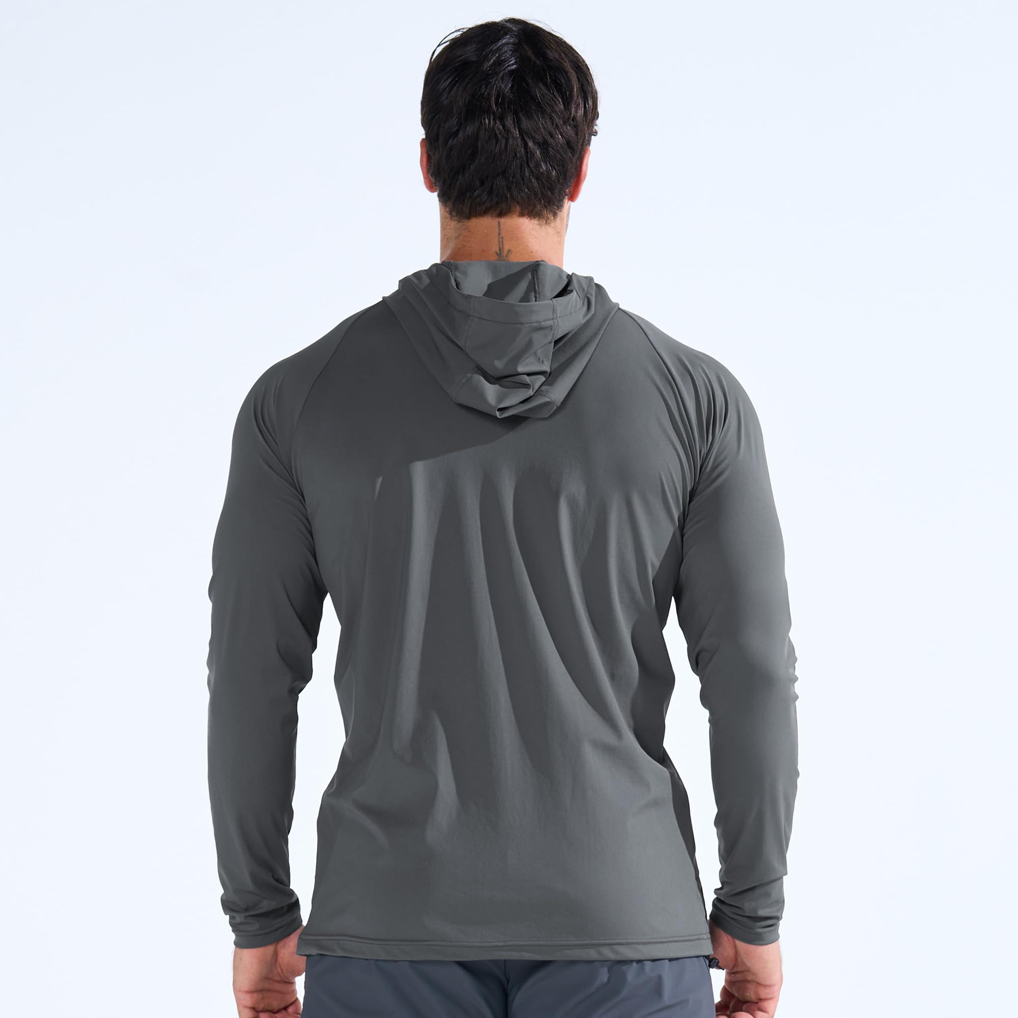 BROKIG Leichte Laufjacke Herren, Schnelltrocknende Trainingsjacke Atmungsaktives Hoodie Brusttasche mit Reißverschluss