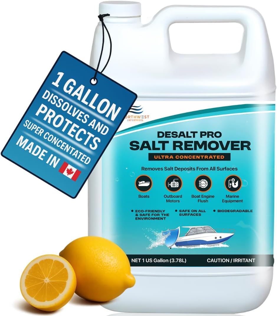 NORTHWEST ENTERPRISES Salt Remover Concentrate that Rinses Salt Off from Boats, Vehicles, Trailers, Engines and More - DeSaltPro Neutralizer - Salt