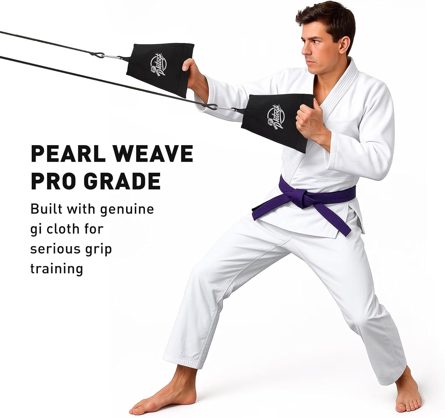 Jiu Jitsu Grip Trainer Simulating Gi – BJJ Resistance Bands System | Grappling Grip Strength & Endurance Training for Judo, MMA & Home Gym