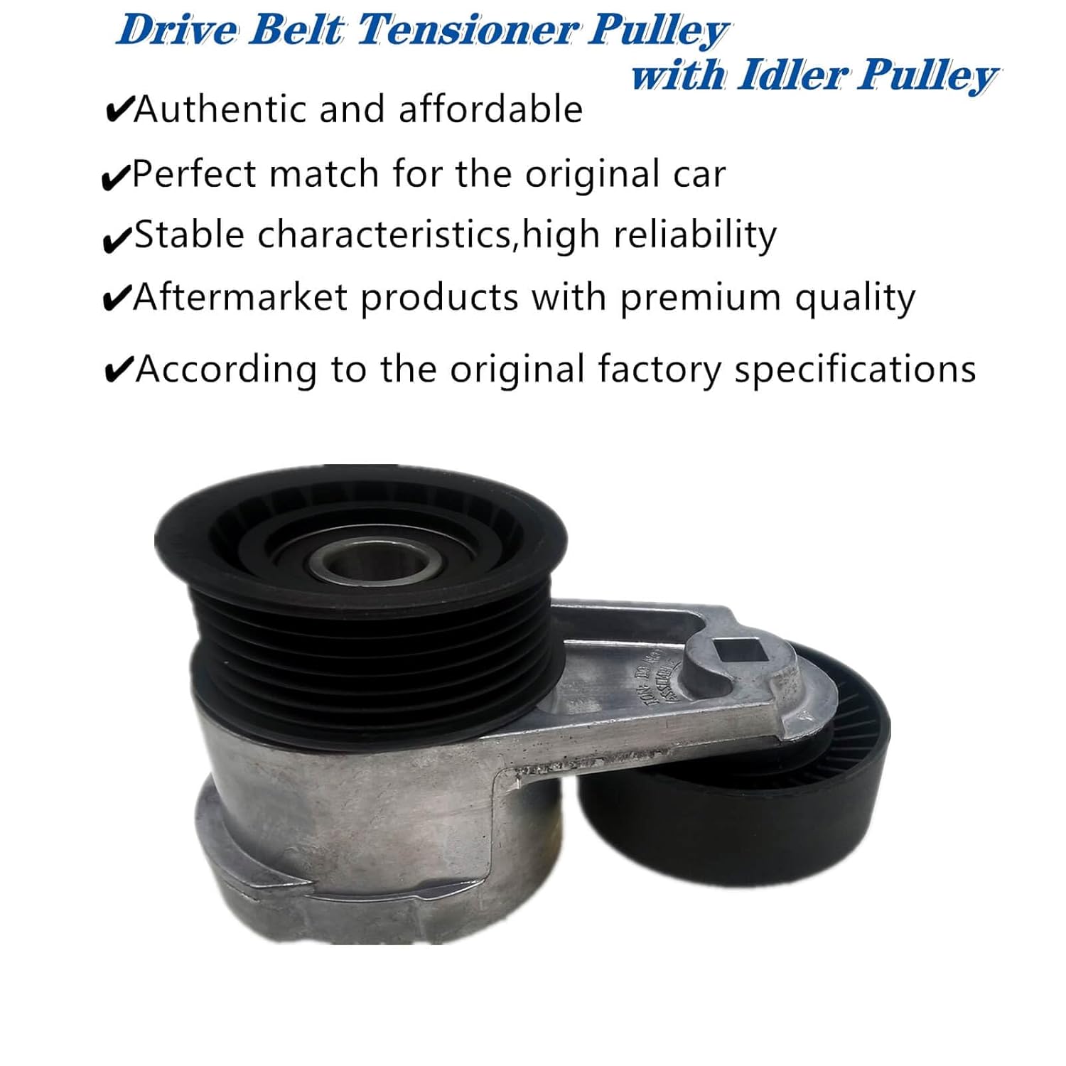 Drive Belt Tensioner Pulley 39282 + Idler Pulley 38082 ，for Dodge Grand Caravan Charger Durango Journey Ram 1500 2500 3500 Chrysler 200 300 Town & Country Grand Cherokee VW Routan 3.6L V6
