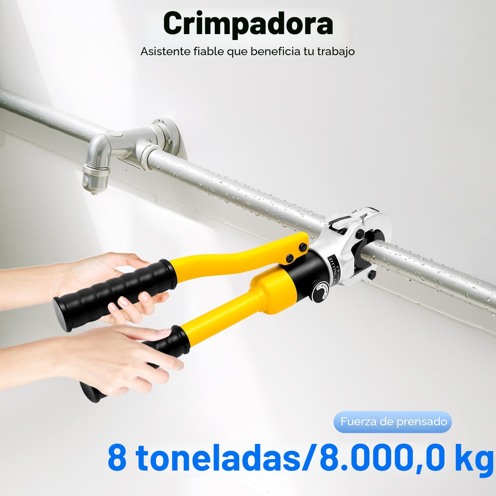 Alicates de prensa hidráulica TH 12 tonos, 16-32 mm, mordazas de presión 360° para tubos compuestos y accesorios