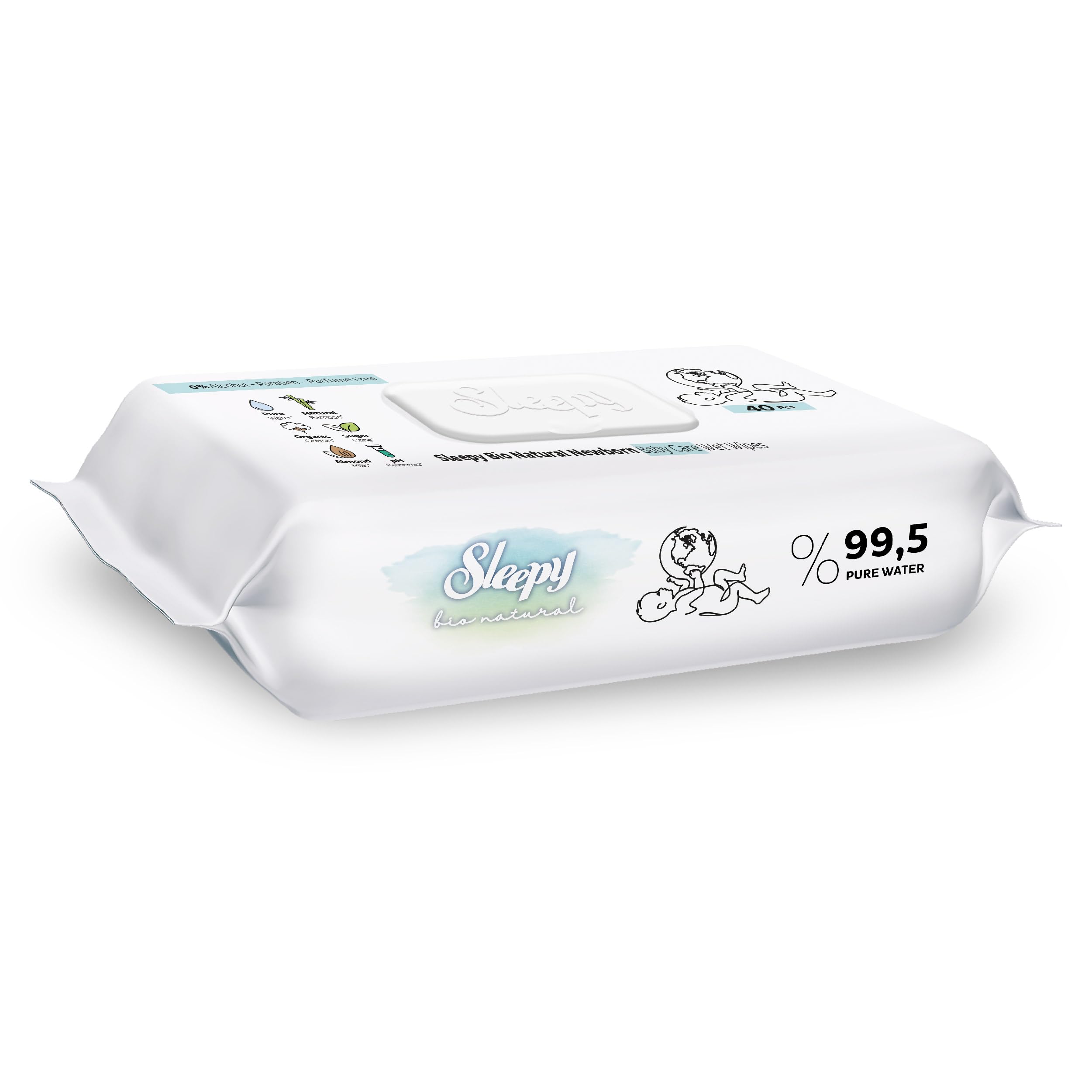 Sleepy Bio Natural Yenidoğan Islak Bebek Bakım Havlusu 6x40…