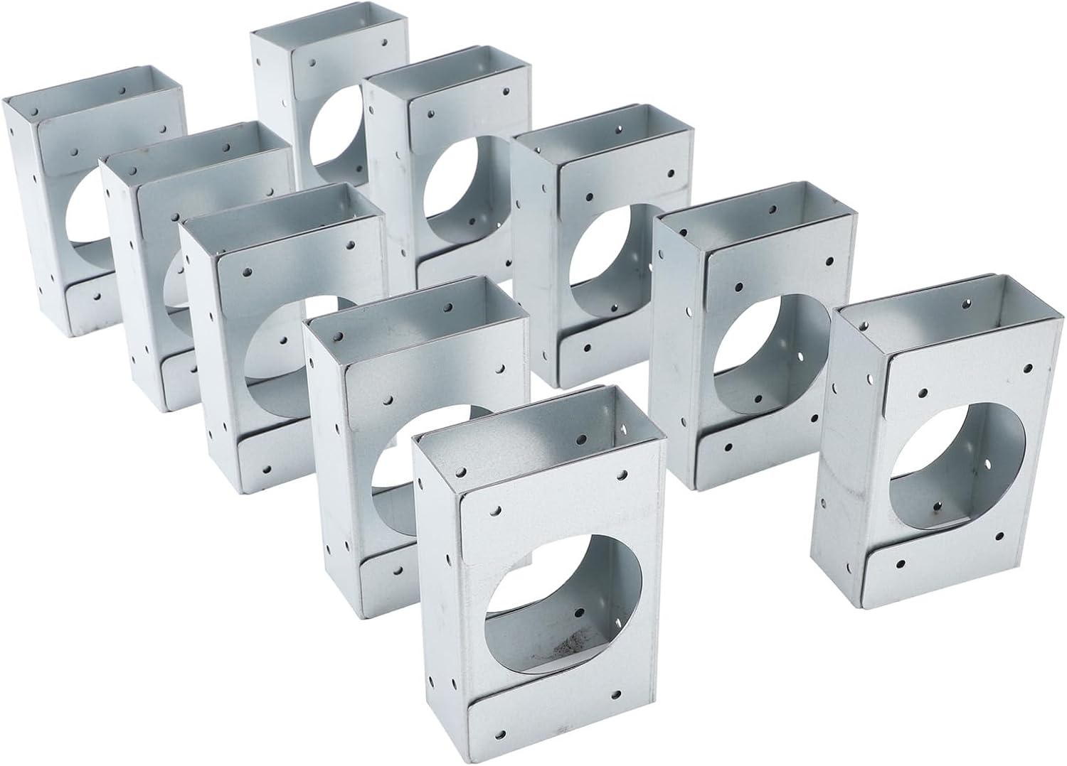 Aramox Stainless Steel Stud Shoe for Single Wood Stud 5in Length 3.22in Width with 2-1/2 Inch Notch for Pipes up to -3/8 Inches Heavy Duty Reinforced Support