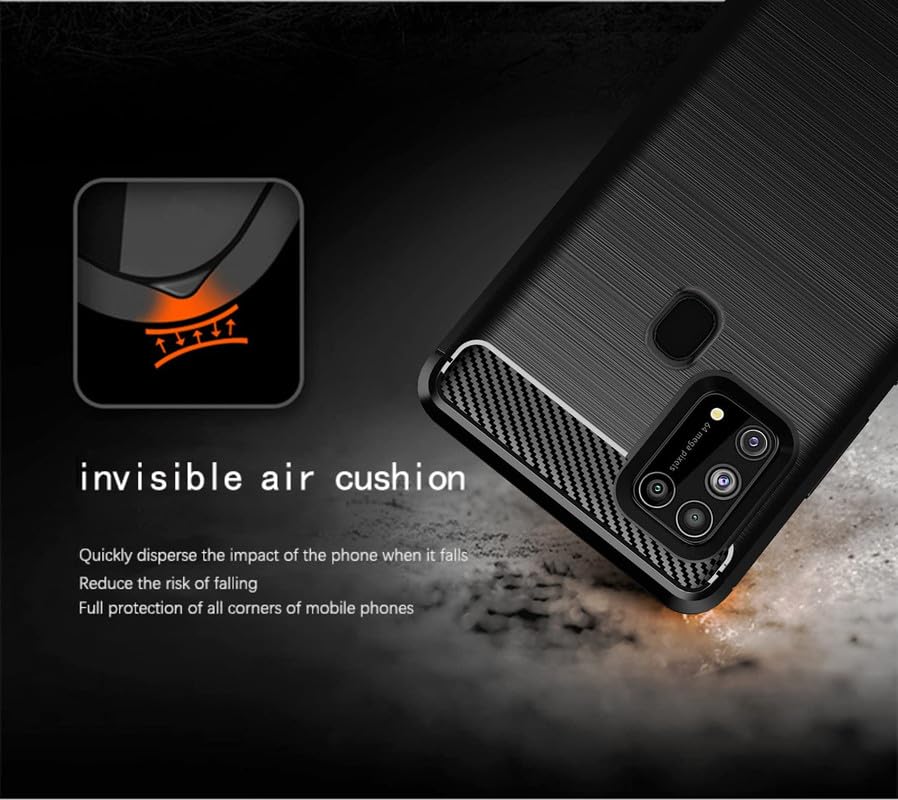 Image of Hybrid Carbon Fiber Back Case for Samsung Galaxy M31 / F41 (Black)