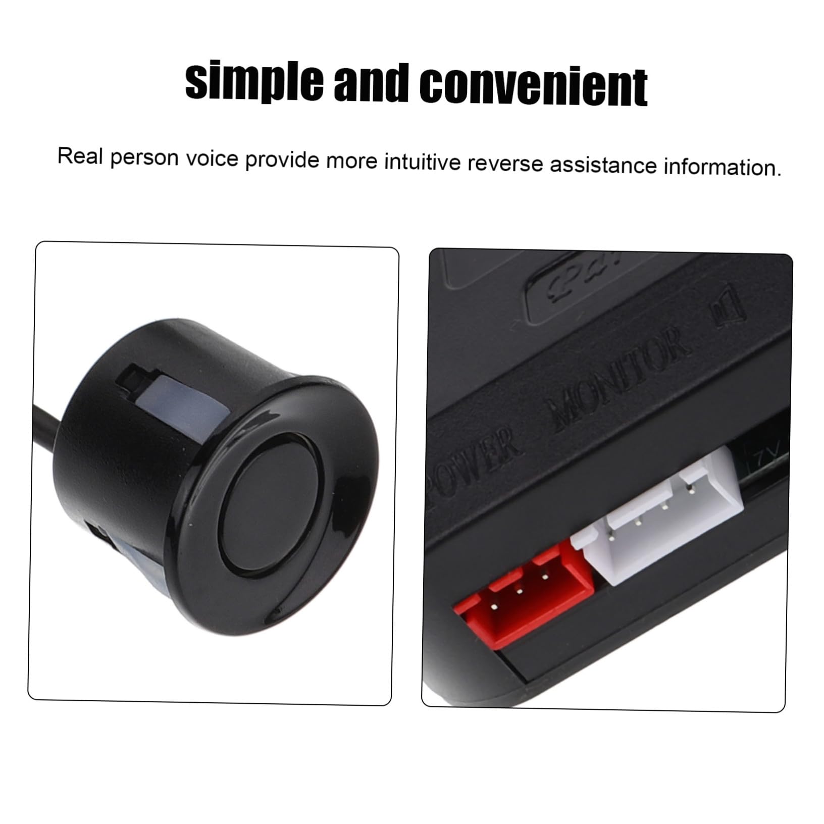 Kit Sensori Parcheggio Auto con Allarme Vocale Reversibile Impianto Radar di Retromarcia con Avviso Ostacoli Installazione Rapida Sensori Neri