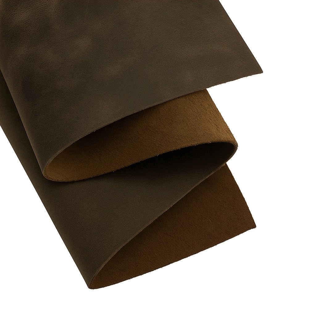 Real Leather Sheets | Full Grain Tooling Leather | 1.3-1.5mm Thick | Cowhide Leather Sheet for Leathercrafts, Repairing and Home Decor by Kozmo (Cedar Brown Oil-Tanned, 6" X 12") โ image 1