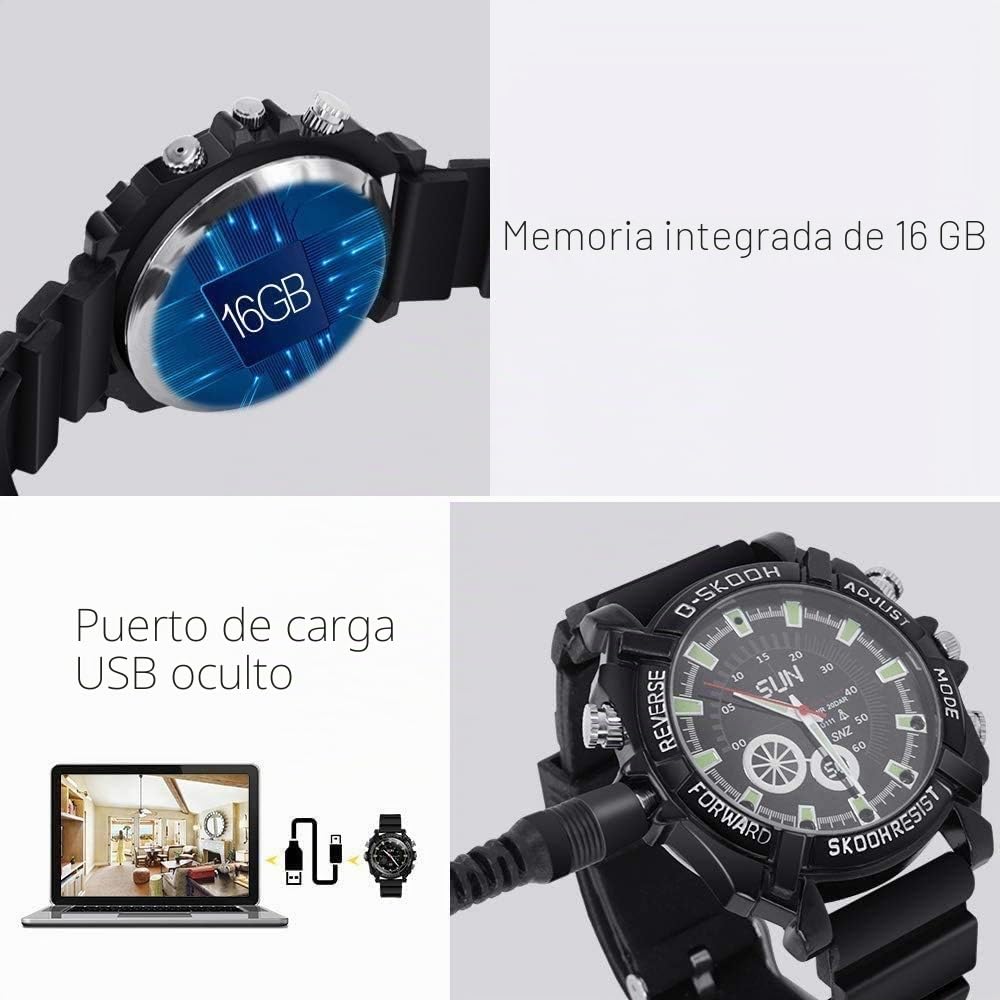 Mini cámara espía DV impermeable Full HD 1080p con visión nocturna infrarroja y grabación de audio y vídeo DVR de 32 GB de memoria