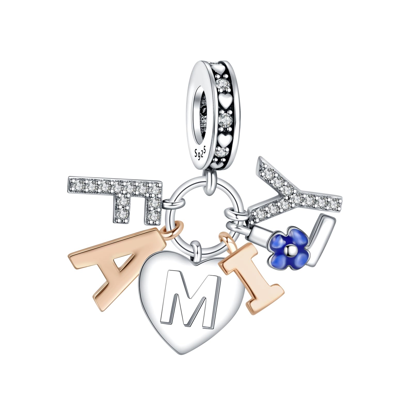 Annmors Charm Pendente Cuore Tartaruga Amore Ciondoli Compatibile con Braccialetti e Collane Donna