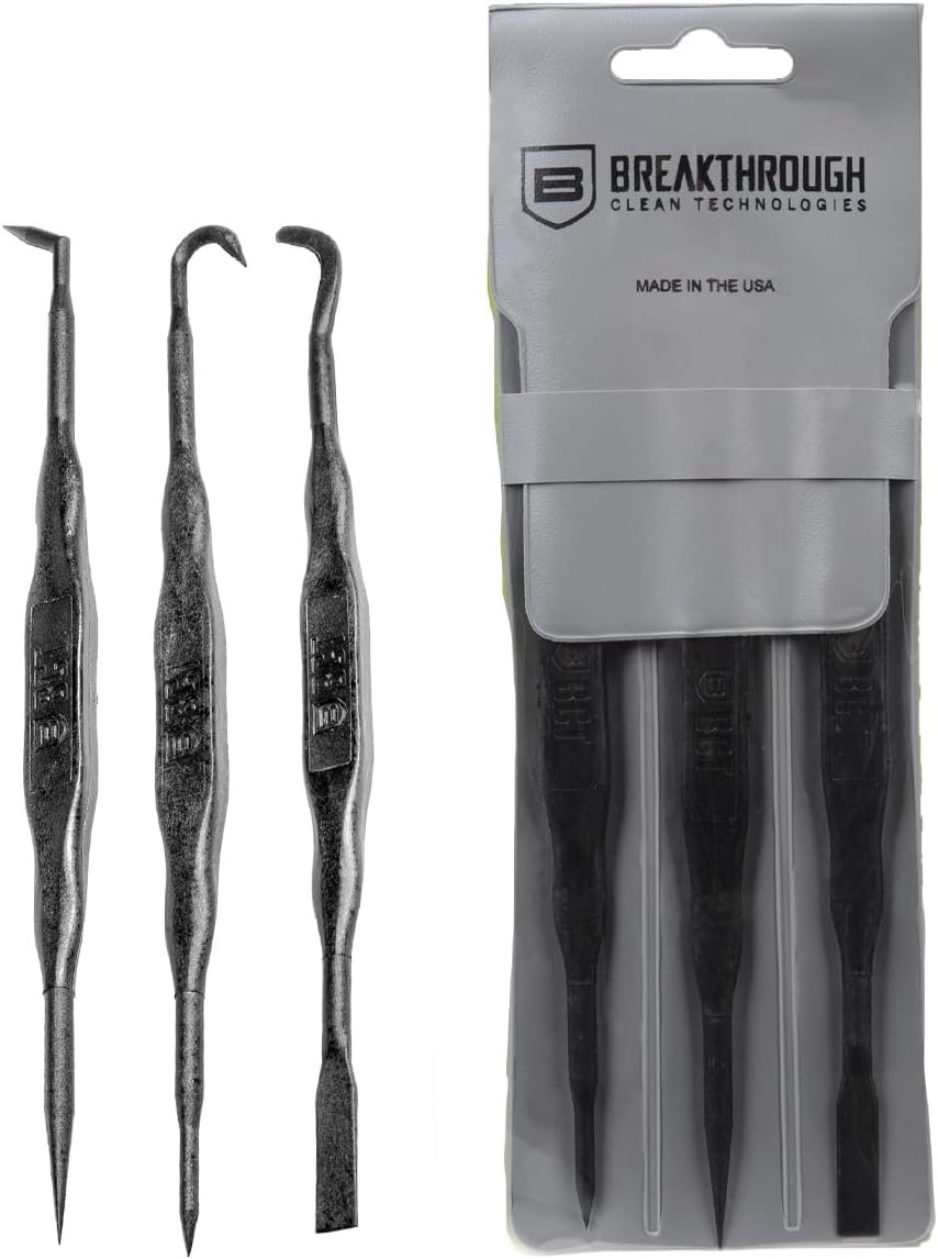 Breakthrough Clean Nylon Picks - Accessories for Gun Cleaning Kit with Vinyl Pouch - Double Ended Fiber Pick Set - 3 Piece