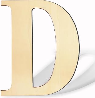 17 Inch Large Wooden Letters, Paintable Large Wood Letter for Crafts, Unfinished Blank Wood Alphabet Letter for Birthday, Parties, Wedding, Christmas Home Decoration(Letter D)