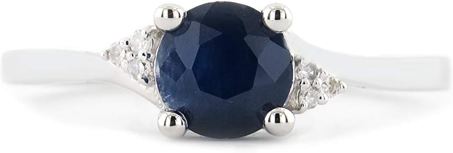 Dazzlingrock Collection 10K 6 MM Round Gemstone & White Diamond Bridal Engagement Ring, White Gold