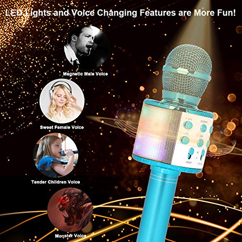 HALOVIE-Kids-Microphone-Bluetooth-Wireless-Microphone-Handheld-Speaker-Karaoke-Equipment-for-Home-KTV-Player-Party-Singing-Birthday-Christmas-Gifts-for-Girl-Boy