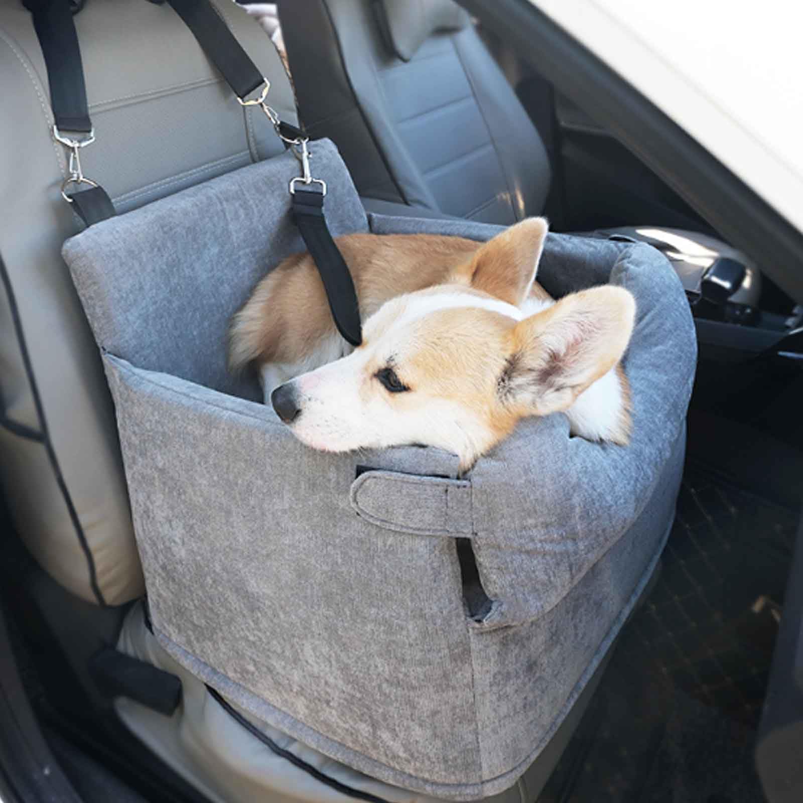 Asiento De Coche para Perros Pequeños, Asiento Elevador De Coche para Perros Y Gatos, Asiento Elevador para Perros con Cinturón De Seguridad, Se Puede Desmontar Y Limpiar Fácilmente