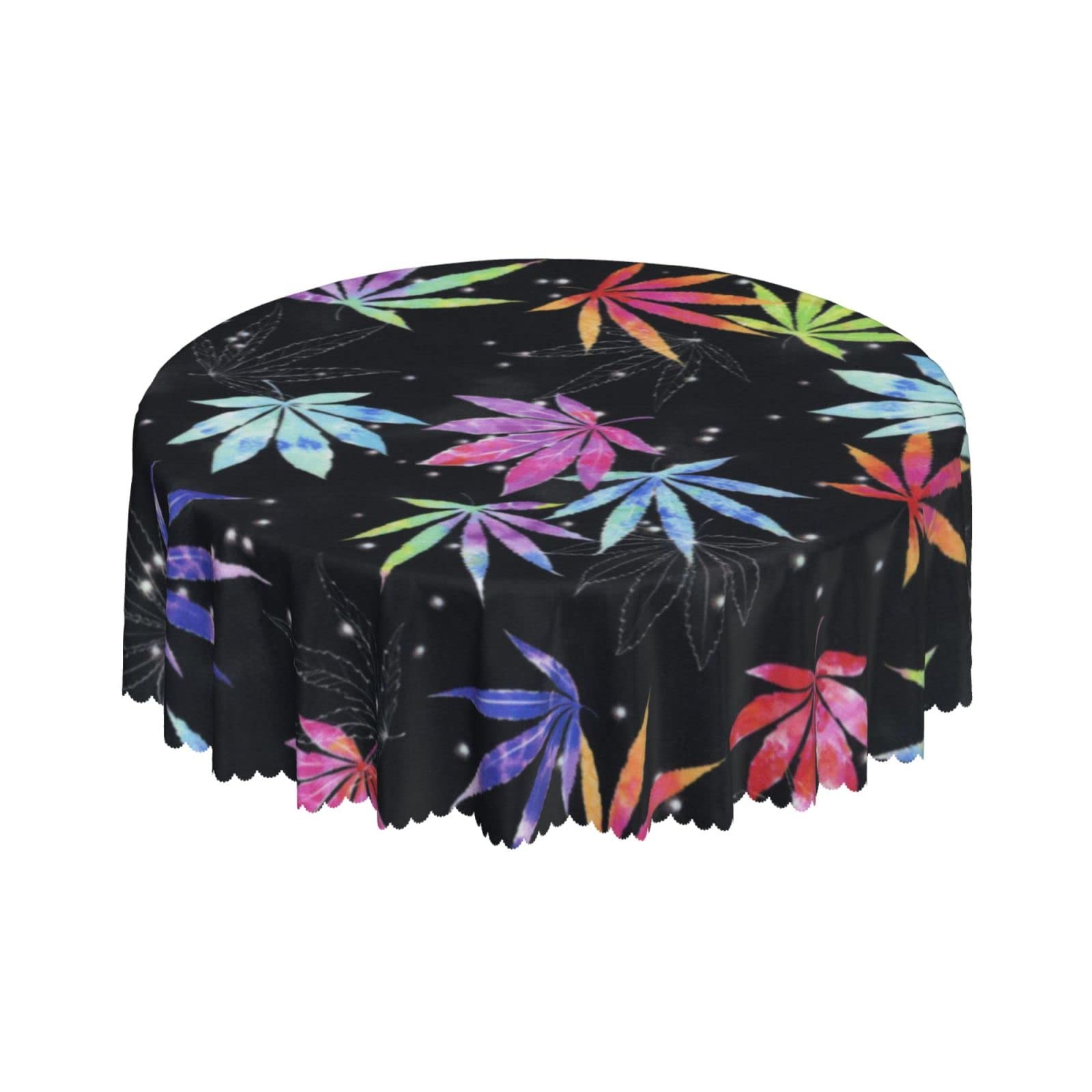 Lsjuee VintageTie Dye Round Tablecloth 60 Inch Printed Washable Tablecloth for Dining Party Holiday Fall Home Decorative
