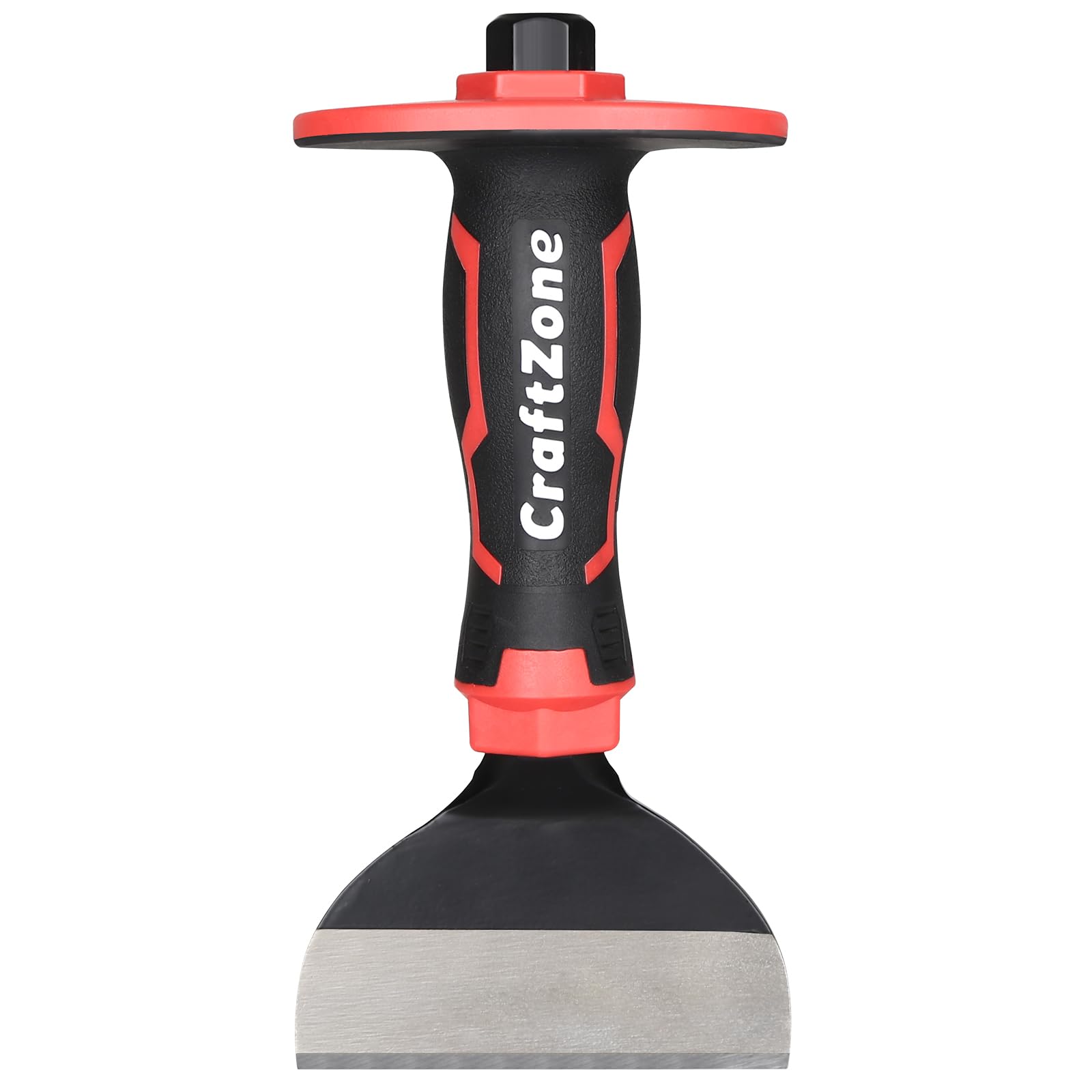 8-Inch Rock Chisel, Masonry Chisel with Protective Handle, Heavy Duty Flat Concrete Cold Stone Chisel for Brick Cutting, Demolition, Sculpting Chipping, and Breaking Mason Tools