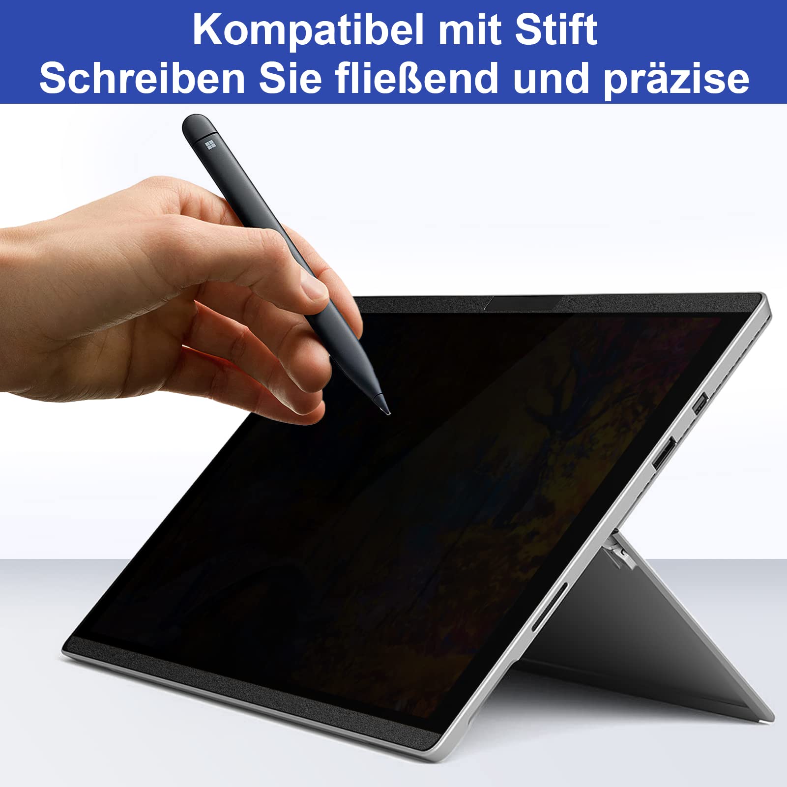 IPROKKO Filtro de privacidad magnético para Microsoft Surface Pro 9/8/X de -13 pulgadas, extraíble, antiespía, luz azul, protector de privacidad, filtro de privacidad