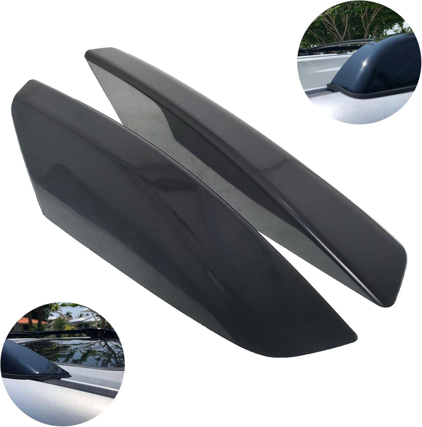 4Pcs Roof Rack Rail End Cap Cover Shell Trim Black Replacement for 2003-2009 4Runner N210