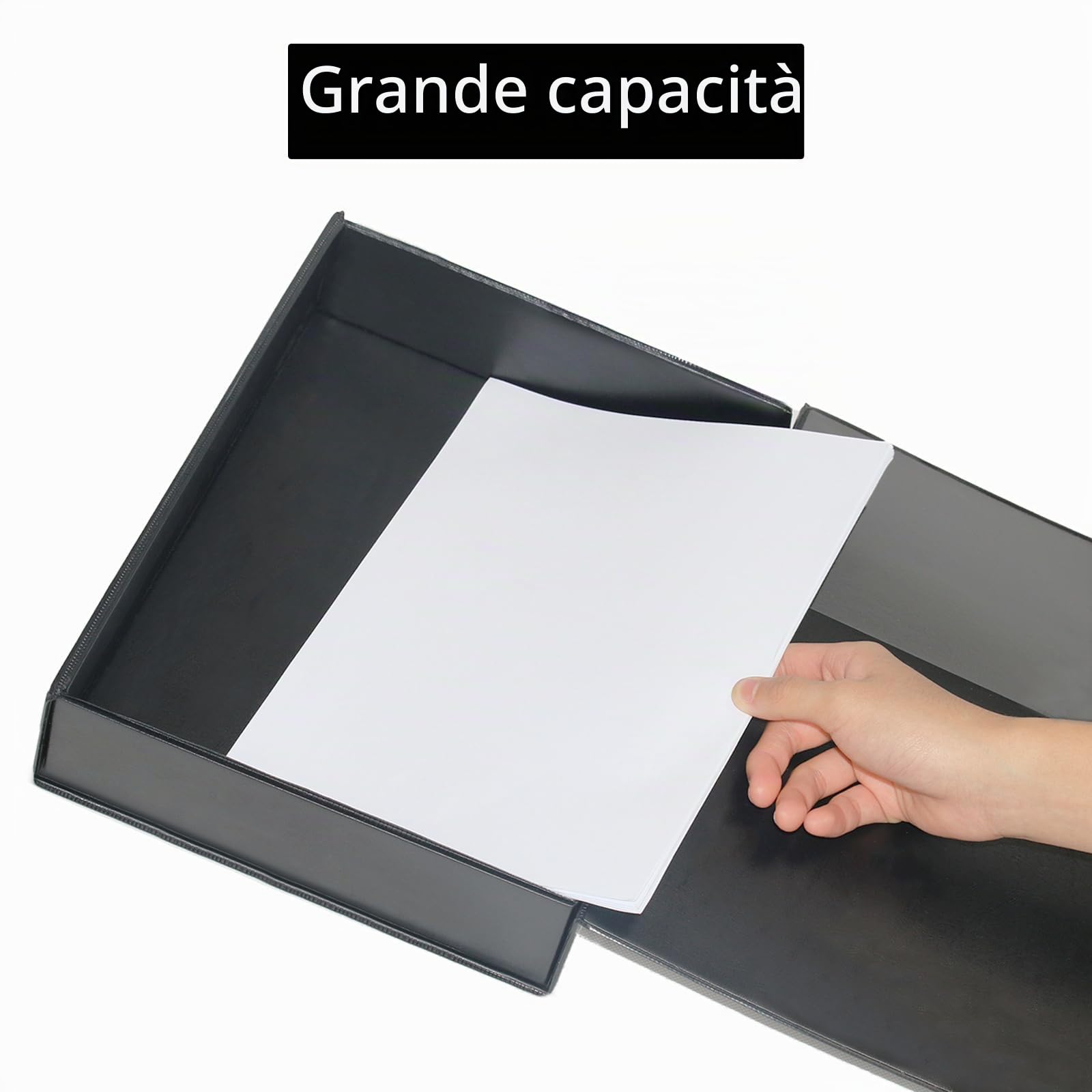 Scatola Archivio A4,6 Pezzi Scatola per Documenti A4 in Plastica | Dorso da 65 mm（Nero）