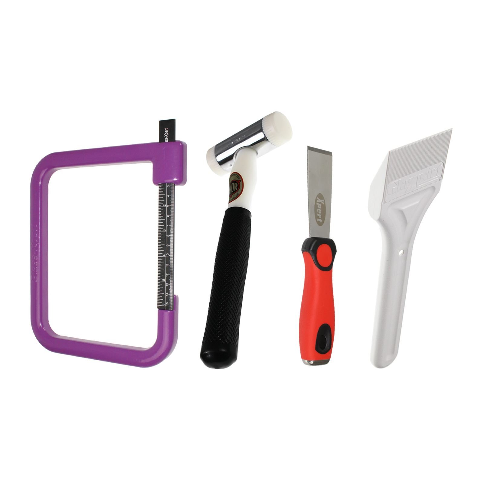 Xpert-60 Glass Thickness Gauge, Thor 712 38Mm Nylon Hammer, Chisel Edge Bead Knife Plus Paddle Glazing/Delglazing Upvc Window/Door Tool Kit