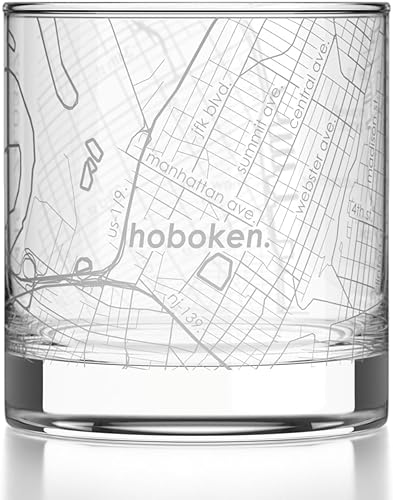Miniatura 92 de Well Told Vaso de whisky grabado con mapa de Charleston, Carolina del Sur, vaso de rocas estilo antiguo (11 oz, transparente), vaso de whisky