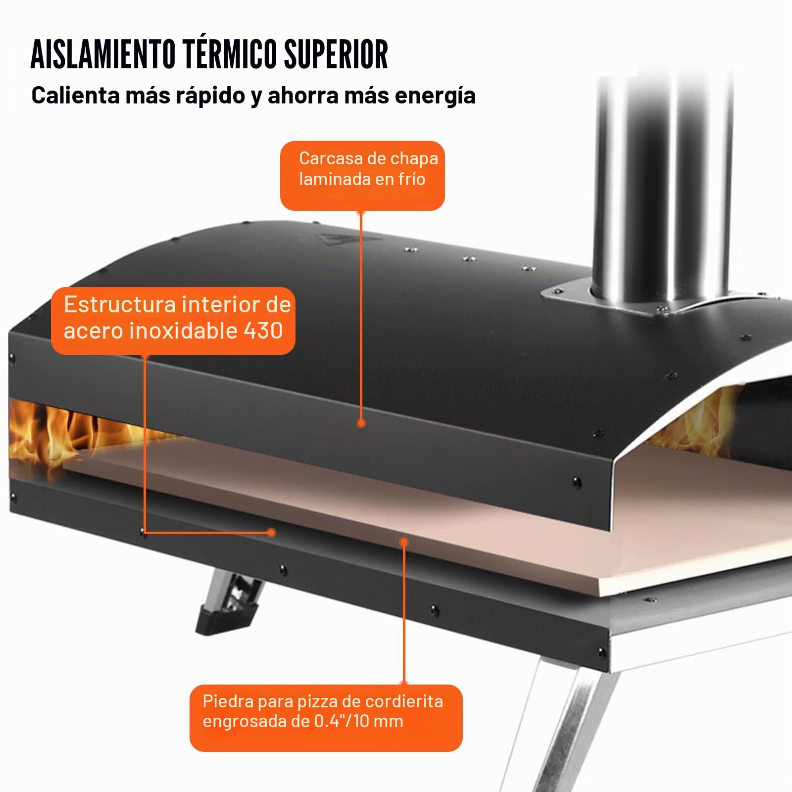 VEVOR Pizza Oven, 12 Inch Garden Ovens for Pizzas, with Wood or Charcoal, Heated Portable Pizza Oven, Garden, Max. 540 °C Premium Wood Oven for Garden, Pizza Maker