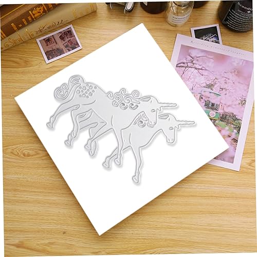 Miniatura 9 de VILLCASE 2pcs Steel Mold Unicorn Template Metal Cutting Dies Embossing Stencils Unicorn Scrapbooking Die- Cuts Making Dies Decorative Envelopes